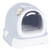 Pawsmark Fully Enclosed Hooded Litter Pan with Front Entry Odor Close Door, Cat Litter Scoop Included QI003672